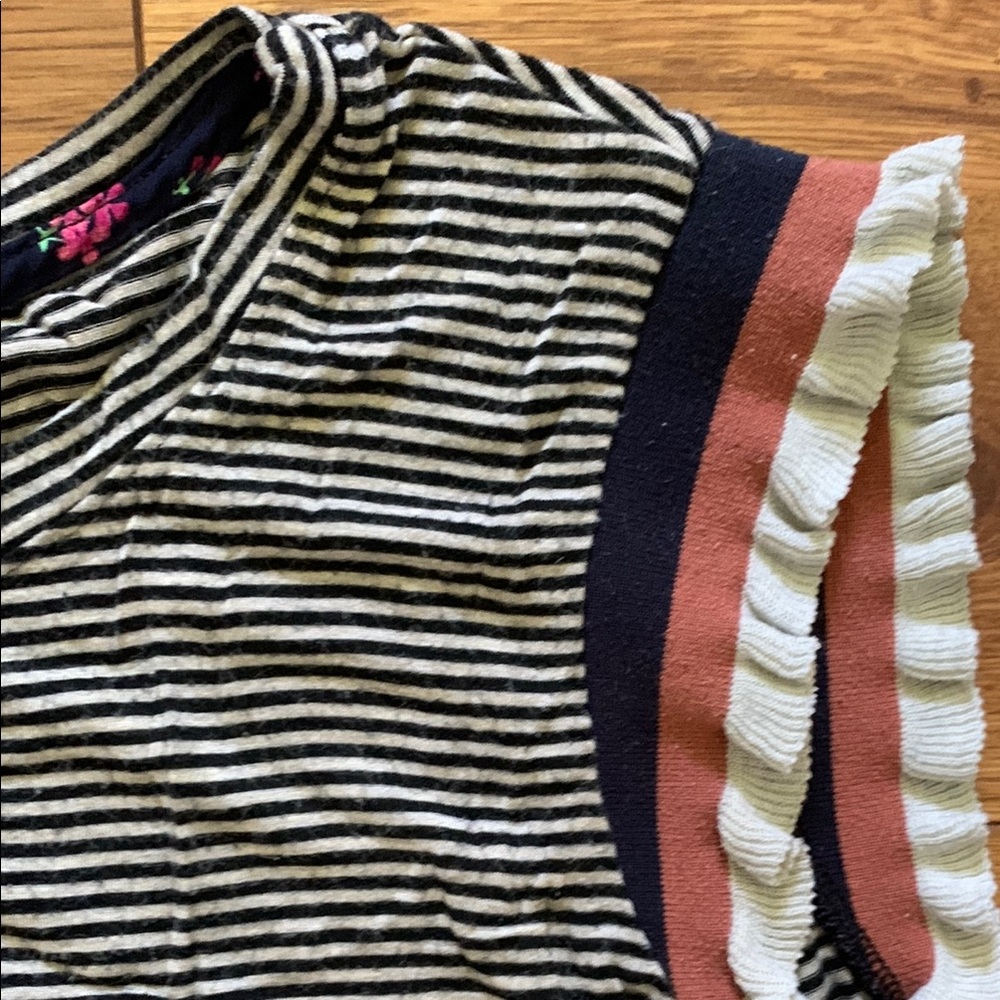 Dolan Striped Ruffle Sleeve Top - Picture 3 of 3